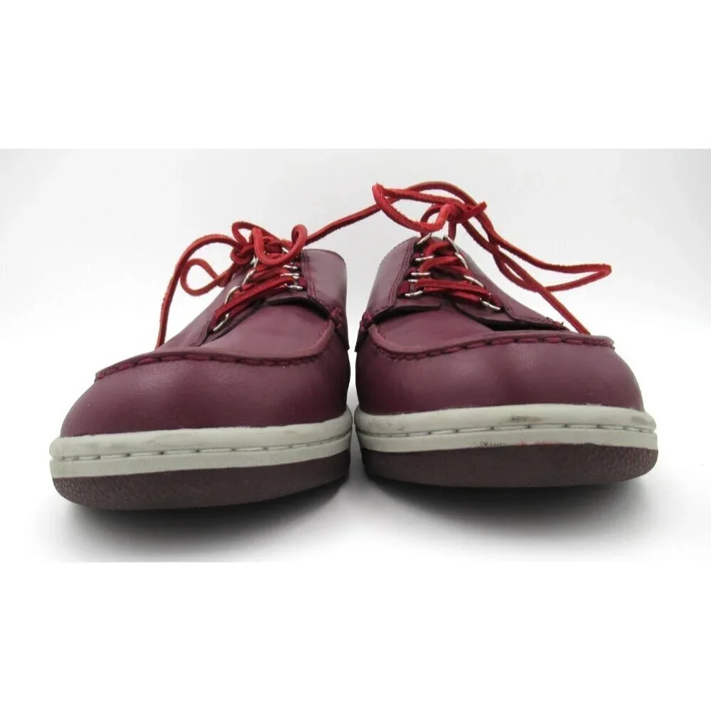 Nike Mad Jibe Burgundy 313264-211 Men Size 14 Boat Deck Shoe Leather Lace Up Red